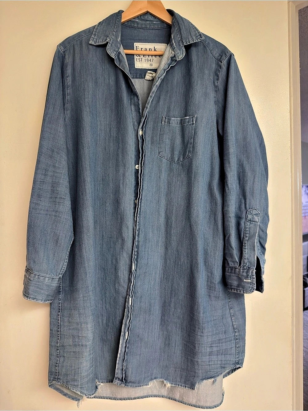 Frank & Eileen Mary Shirtdress Button Down Shirt Blue Medium